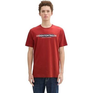 TOM TAILOR Denim Heren T-shirt, 14302 - Velvet Red, L