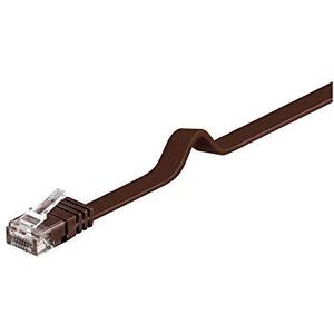 Goobay 95898 CAT 6 platte patchkabel, U/UTP, donkerbruin