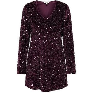 Onlanika Ls V-hals jurk WVN, Winetasting, XL