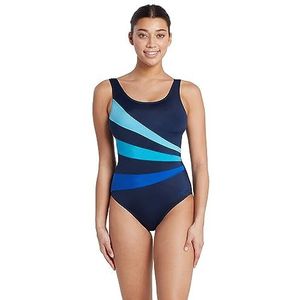 Zoggs Sandon Scoopback Badpakken voor dames, klassieke badpakken met vaste schuimcups en buikcontrole, Scoopback zwemkostuum met gemiddelde beenlengte, milieuvriendelijke zwemkleding voor dames,