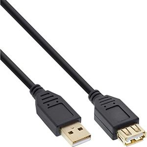 USB naar USB verlengkabel - USB2.0 - tot 0,5A / zwart - 10 meter