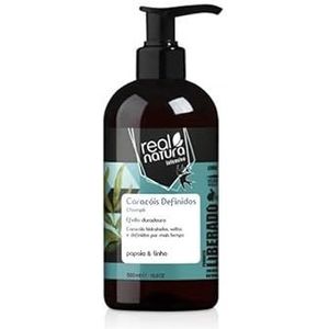 Real Natura - Shampoo voor gedefinieerde krullen - zachte reiniging - evenwichtig vocht - bescherming en glans - zonder sulfaten, parabenen, siliconen, zout - natuurlijke ingrediënten - 500 ml