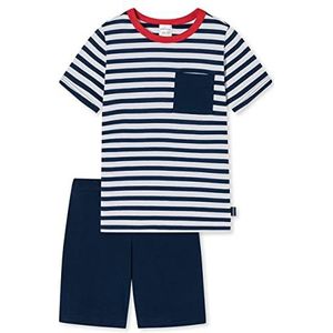 Schiesser Jongenspyjama korte pyjamaset, donkerblauw wit gestreept, 92, Donkerblauw wit gestreept, 92 cm