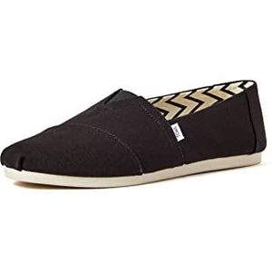 TOMS RECYCLED COTTON ALPARGATA Loafer Plat heren, Zwart Wit, 39 EU