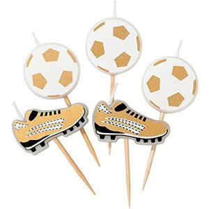 Talking Tables Soccer l Boots & Ball Shaped Party 5 stuks, wit/goud