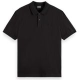 Scotch & Soda Heren Core-Logo Pique Polo Shirt, zwart, M