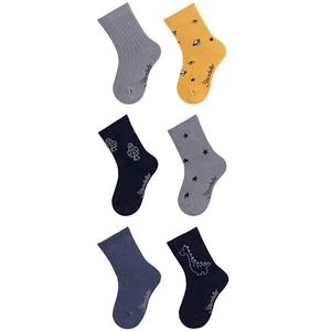 Sterntaler Babysokken voor jongens, 6 stuks, raket, grijsblauw, 18 EU