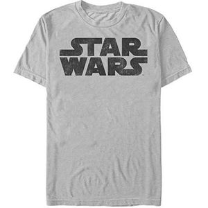 STAR WARS Heren Simplest Logo Graphic T-shirt met lange mouwen, zilver, M