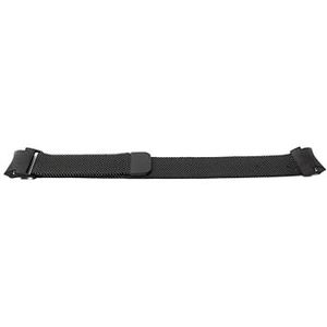 System-S Milanese armband van metaal voor Fitbit Versa 4 3 2 Sense smartwatch in zwart, metallic/zwart, Eine Grösse