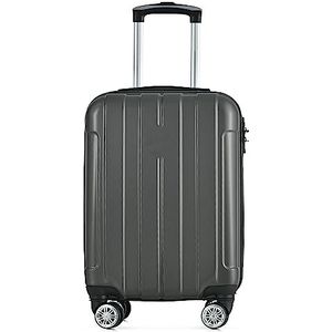 Merax Harde kofferset, reiskofferset, trolley, koffer met TSA-slot en universeel wiel, uitbreidbaar, draagkoffer, rolkoffer met telescoopgreep, grijs, Medium, Harde koffer