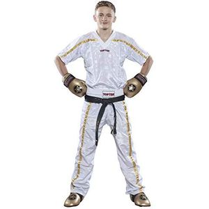 T-shirt met V-hals voor kickboksen""Kickboxjack mesh"" - wit-goud, mt. XL