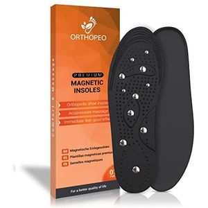 ORTHOPEO Acupressuur inlegzolen, magneten voor heren (tot maat 45), 1 paar, magnetische orthopedische inlegzolen voor de doorbloeding en voetmassage, voetreflexzonemassage, schoeninlegzolen met