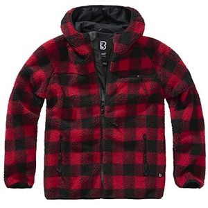 Brandit Teddyfleece Worker Jacket, rood/zwart, 5XL