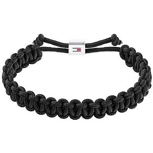 Tommy Hilfiger Sieraden Heren Nylon Touw armband Zwart - 2790496, Eén maat, Nylon, Geen edelsteen