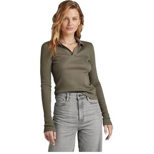 G-Star RAW Ribgebreide Top van Biologisch Katoen Groen