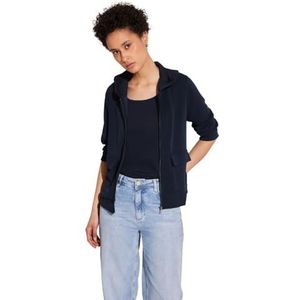 Street One Dames Ltd Qr Silk Look Hoody Jacket Shirt, blauw (deep blue), 34