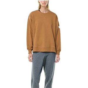 ECOALF - Stormalf damessweatshirt, van gerecycled biologisch katoen, lange mouwen, comfortabel en veelzijdig, basic sweatshirt, maat XS, kleur kaneel, Bruin, XS