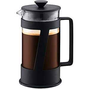Bodum Crema koffiezetapparaat (French Press System, permanent roestvrijstalen filter, veiligheidsdeksel, 1,0 liters) zwart