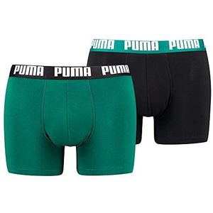 PUMA Basic boxershorts voor heren, verpakking van 2 stuks, Varsity Green Combo, S