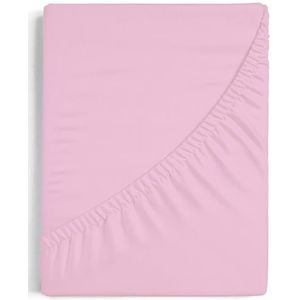 Burrito Blanco Hoeslaken A7 | Hoeslaken voor bedden 150 x 190/200 cm, katoen en polyester, tweepersoonsbed 150 cm, roze