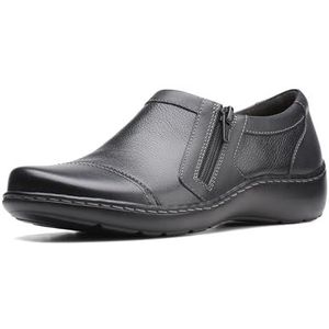 Clarks Cora Dream Loafer voor dames, Zwart Tumbled glad leer, 41.5 EU