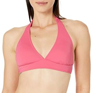 Amazon Essentials Dames lichte ondersteuning stropdas halter bikini badpak top (verkrijgbaar in grote maten), felroze, groot