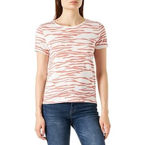 Naf Naf Ozebra T-shirt voor dames, ecru/roze, XS