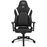 L33T Gaming HQ ZL218 Bureaustoel, extra brede zitting, ergonomische directiestoel, e-sport, PC-stoel met lendensteun, leren bekleding, verstelbare bureaustoel E-Sports Gaming Chair, zwart