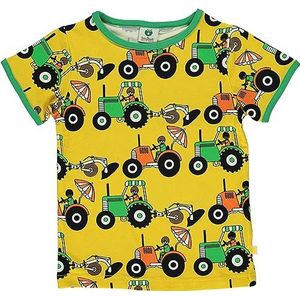 T-shirt met tractors, geel, 3-4 Jaar