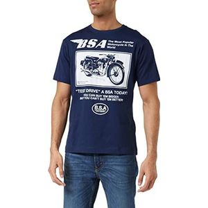 BSA Motocycles Test Drive T-shirt voor heren, Blauw (marine marine), S