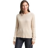 TOM TAILOR - Trui - Sand - Katoen - Lange Mouw - Normale Pasvorm