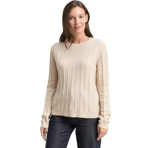 TOM TAILOR - Trui - Sand - Katoen - Lange Mouw - Normale Pasvorm