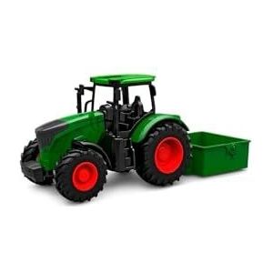 Kids GLOBE Tractor vrijloop met kiepwagen (lengte: 27,5 cm, bulldog voor kinderen vanaf 3 jaar, groen, landbouwspeelgoed, sleep) 540473