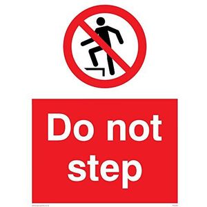 Viking Signs PV5249-A5P-3M ""Do Not Step"" Sign, 3 mm Rigid Plastic, 200 mm H x 150 mm W