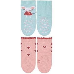 Sterntaler Babymeisjes kruipsokken met muizen+hartjes, ABS-sokken, lichtblauw, 20 EU