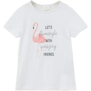 s.Oliver Junior T-shirt voor meisjes met print op de voorkant, 0100, 104/110 cm