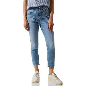 Street One 7/8 jeansbroek voor dames met hoge tailleband, Lichtblauw, zacht gewassen, 28W x 26L