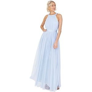 Anaya with Love Maxi-jurk voor dames en heren, lange mouwloze jurk met riem, A-lijn, avondjurk, bal, bal, bruiloft, gast bruidsmeisje, Lichtblauw, 32