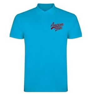 AMERICAN COLLEGE USA Poloshirts Sport Ademend Gedrukt Kleding Unisex Mannen en Vrouwen Casual Model ACPLW1 Indigo L, Indigo, L