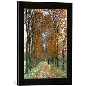 Ingelijste afbeelding van Claude Monet L'Allée, kunstdruk in hoogwaardige handgemaakte fotolijst, 30 x 40 cm, mat zwart