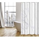 MSV Douchegordijn van polyester, 180 x 200 cm, Toscane, wit, 200 x 180 cm