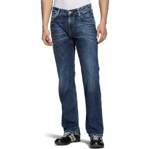 Cross Jeans heren jeanbroek/Lang E 160-321 / Antonio, Straight Fit (rechte broek)