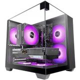 MC-VISIONM - Compact Gaming Behuizing - Zwart - MicroATX - Drievoudig Gehard Glas