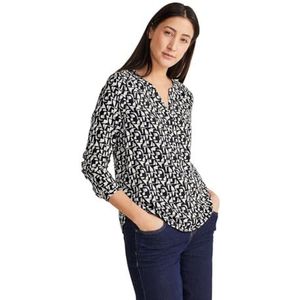 Street One Dames Style Bamika Minimal Print Shirt, blauw (deep blue), 34
