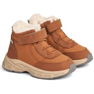 Wheat Astoni Kinderschoenen, uniseks, met klittenband, voor jongens en meisjes, leer, 50% textiel, ademend, waterdicht, 9002 cognac, 26 EU