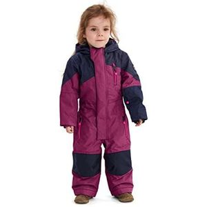 Killtec Kesley Mini Sneeuwpak voor kinderen, skioverall met capuchon, 10.000 mm waterkolom, skipak voor jongens en meisjes, pruim, maat 110/116