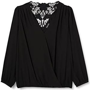 CITY CHIC Dames Plus Size Top Cross Over Lace Blouse, Zwart, 40 grote maten