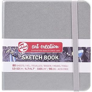 Talens Art Creation Schetsboek 80 Bladen, 12 cm x 12 cm, Glanzend Zilver