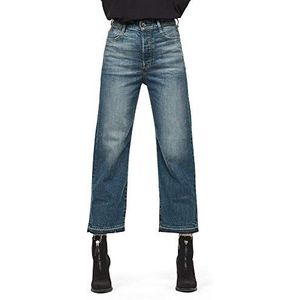 G-STAR RAW Dames Straight Jeans Tedie Ultra High Waist Straight Ripped Ankle C, blauw (Faded Atlas B767-b137), 31W x 32L