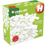 Hubelino #420619 120-delige bouwstenenset, witte bouwstenen, compatibel met grote bouwstenen van andere fabrikanten, Made in Germany